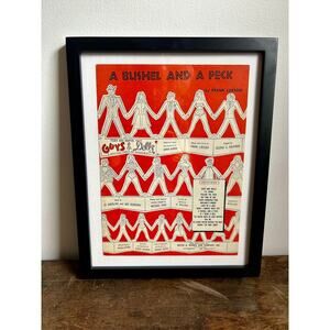 Framed Sheet Music from 1950 Production of "A Bushel and A Peck"